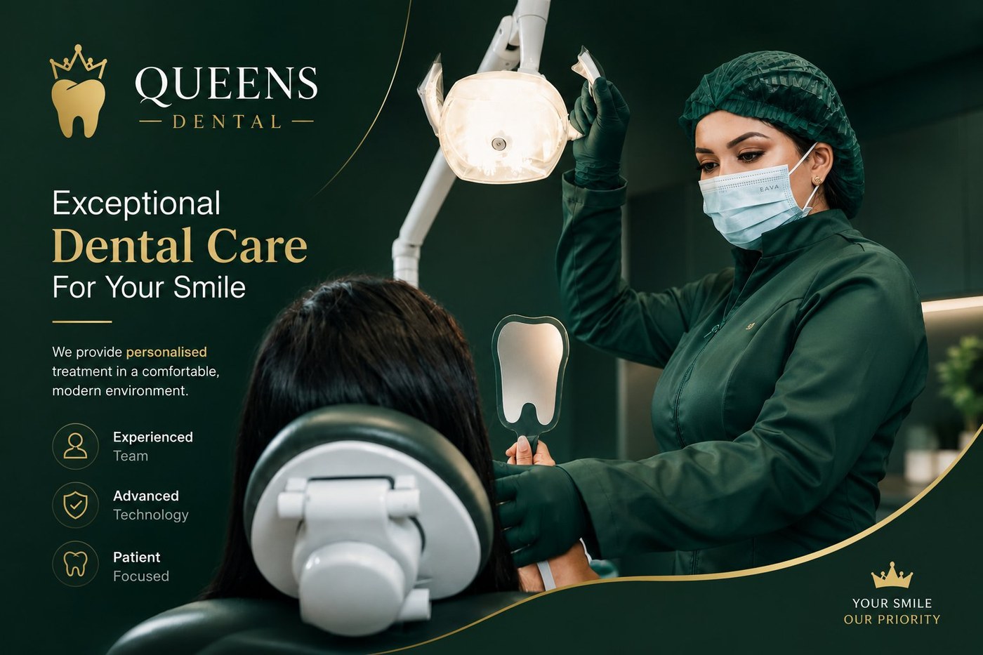 Queens Dental — exceptional, personalised dental care in a comfortable, modern environment